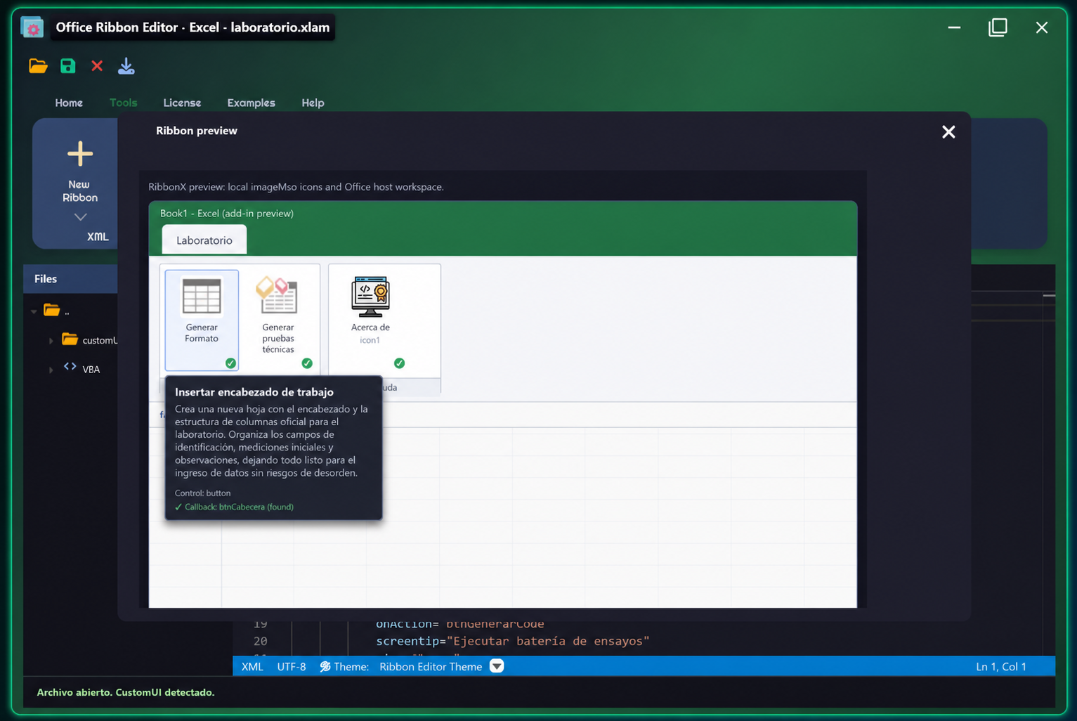 Excel RibbonX preview