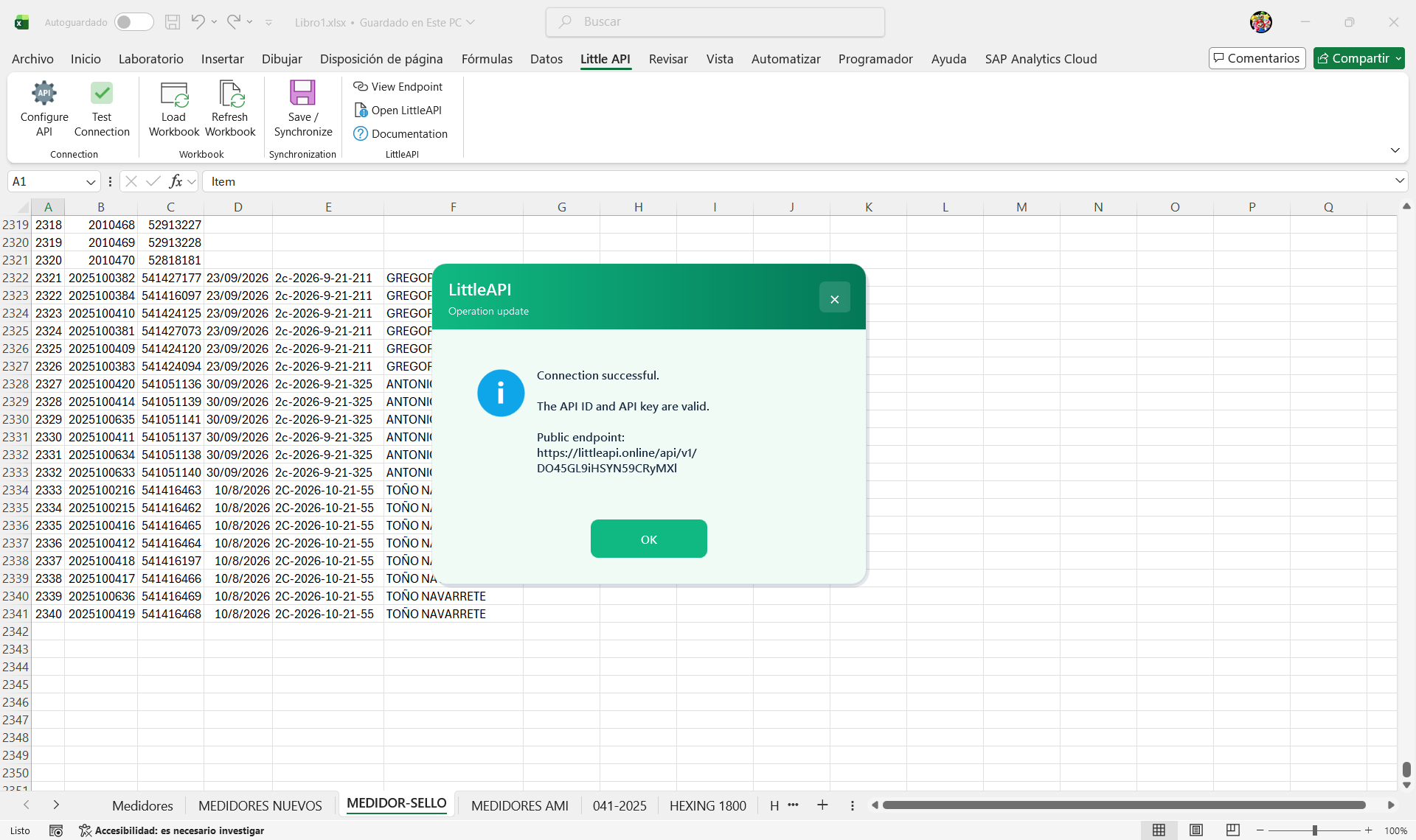 Modern information dialog in Excel · PRO