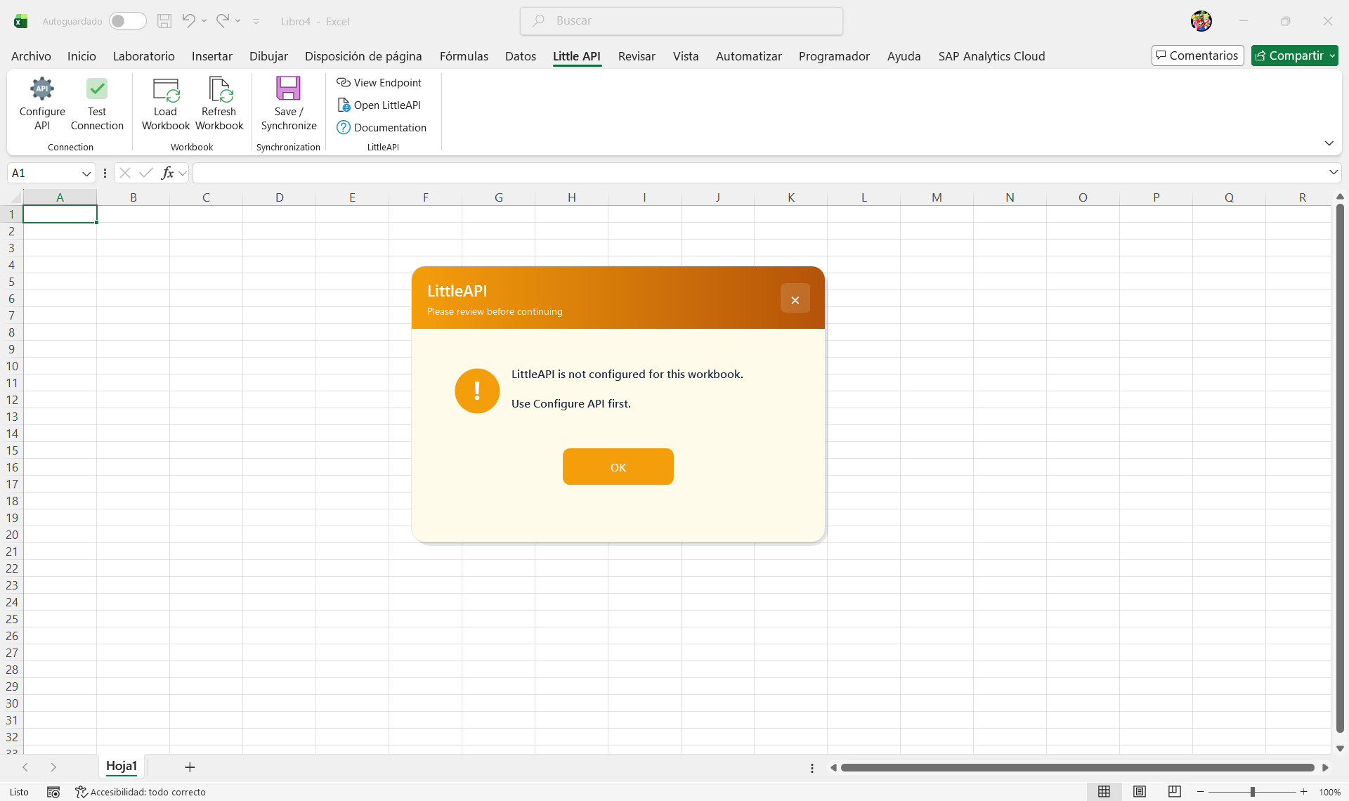 Modern warning dialog in Excel · PRO